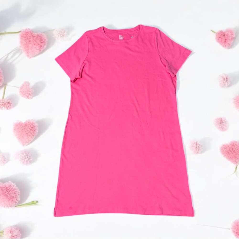 Pink T-Shirt Dress XL Kim Rogers Short Sleeve Crewneck New with Tags